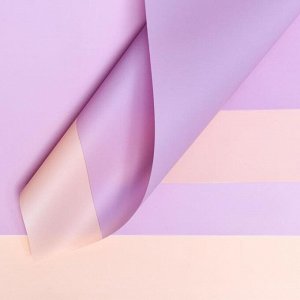 Пленка матовая для цветов и флористики, 58x58 см, пудра+сиреневый