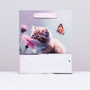 Пакет ламинированный вертикальный «Котёнок», 21x25x8 см