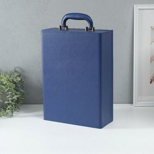 Шкатулка подарочная под 2 бутылки «Карта мира», дерево, искусственная кожа, 3 предмета, 11.5x26x37 см