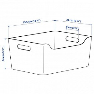 UPPDATERA, Коробка, зеленая, 34х24 см