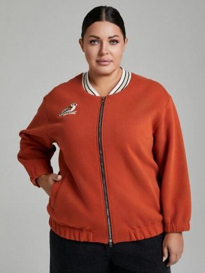 Куртка Бомбер из футера с начесом в стиле sport casual прямого силуэта. Комфортная эластичная резинка по низу изделия, горловине и низу рукава создает дополнительный комфорт и посадку. Центральная зас