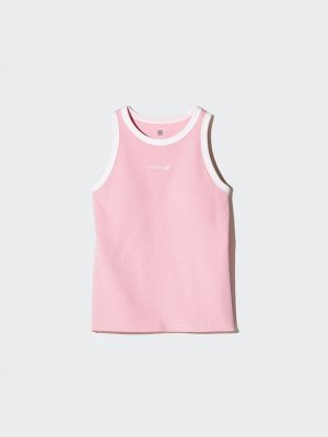 UNIQLO - маечка в рубчик с чашечками - 11 PINK