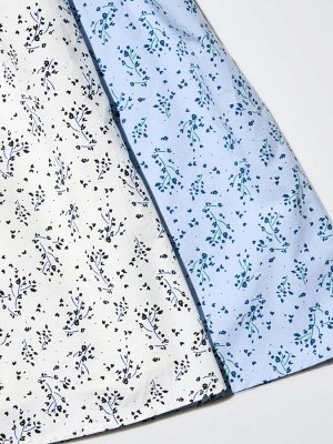 UNIQLO - цветочное мини-платье из хлопка со сборками - 60 LIGHTBLUE