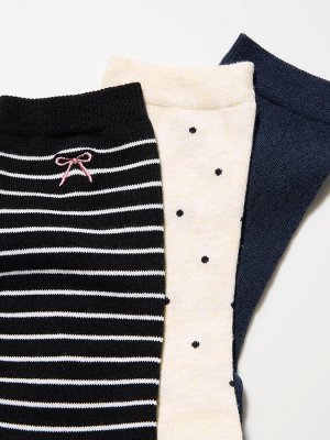 UNIQLO - набор из 3-х носков с разным дизайном - 01 OFFWHITE