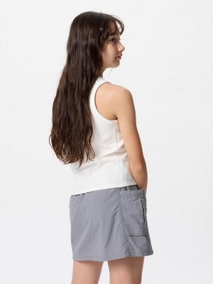 UNIQLO - нейлоновая мини-юбка с внешними карманами (со встроенными шортиками) - 09 BLACK