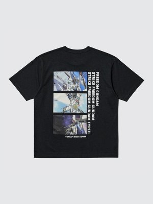 UNIQLO UT - оверсайз футболка с принтом «Gundam» - 09 BLACK