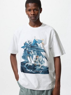 UNIQLO UT - оверсайз футболка с принтом «Gundam» - 00 WHITE