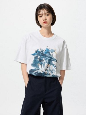 UNIQLO UT - оверсайз футболка с принтом «Gundam» - 00 WHITE