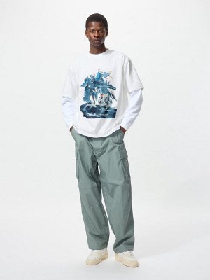 UNIQLO UT - оверсайз футболка с принтом «Gundam» - 00 WHITE