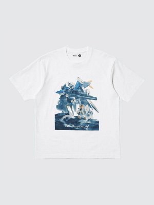 UNIQLO UT - оверсайз футболка с принтом «Gundam» - 00 WHITE