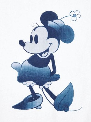 UNIQLO UT - хлопковая футболка Disney х BUAISOU с Минни Маус в оттенках японского индиго - 00 WHITE