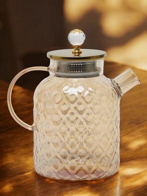 Чайник заварочный 1800 мл,стеклянный (стекло с золотистым оттенком), ситечко-пружинка в носике
