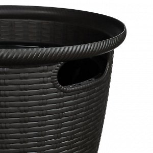 Кашпо InGreen Rattan D 328мм 20л с внутренним горшком 11 л, Горький шоколад