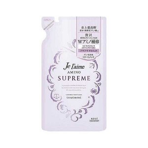 Бальзам Je l'aime Amino Supreme с двойным роскошным восстановлением глубокоповреждённых и вьющихся волос Кашемировая мягкость и блеск 350мл мягкая упаковка