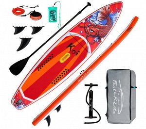 АКЦИЯ! Надувная доска для SUP (САП) серфинга  FUNWATER  REDFISH Koi  350*83*15