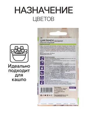 Семена цветов Цикламен "Аполлон" комнатных, ц/п, 3 шт.