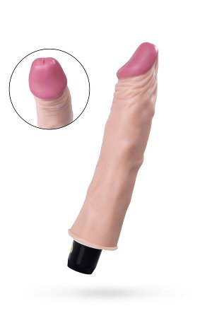 Реалистичный вибратор, PVC, телесный, 19 см (в пакете)
