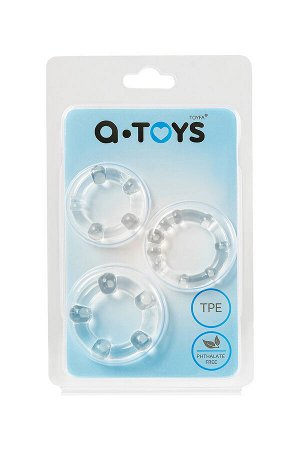 Набор эрекционных колец на пенис A-Toys by TOYFA, силикон, прозрачный, ? 3,5/3/2 см