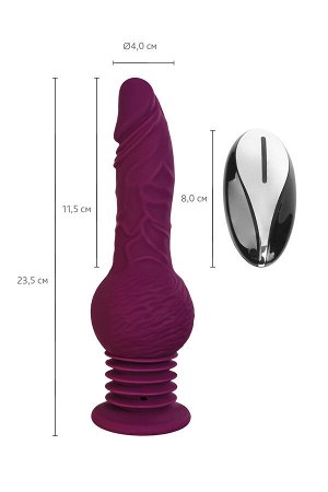 Мини секс-машина Striker с пультом ДУ, MotorLovers by TOYFA, силикон, фиолетовый, 23,5 см