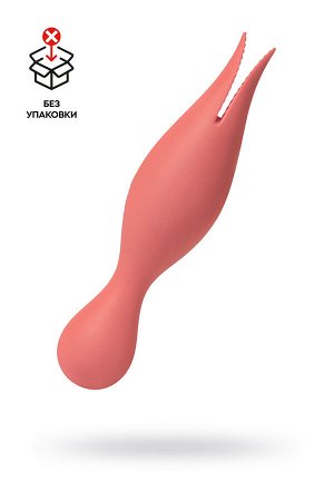 Интенсивный раздвоенный вибромассажер SVAKOM SIREN, кораловый, 18,9 см (в пакете)
