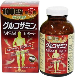 Комплекс с глюкозамином и МСМ для здоровья суставов и костей Maruman Glucosamine + MSM