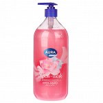 Крем-мыло жидкое AURA Silky Cream Шелк и лотос, дозатор, п/б, 1000мл