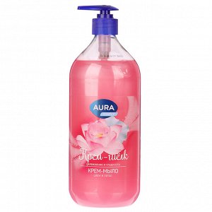 Крем-мыло жидкое AURA Silky Cream Шелк и лотос, дозатор, п/б, 1000мл