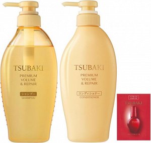SHISEIDO Tsubaki Premium Volume & Repair - шампунь и кондиционер для восстановления и объема волос