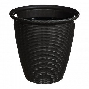 Кашпо InGreen Rattan D 380мм 30л с внутренним горшком 16 л, Горький шоколад