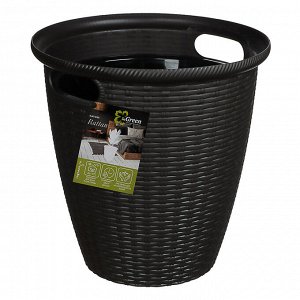 Кашпо InGreen Rattan D 380мм 30л с внутренним горшком 16 л, Горький шоколад