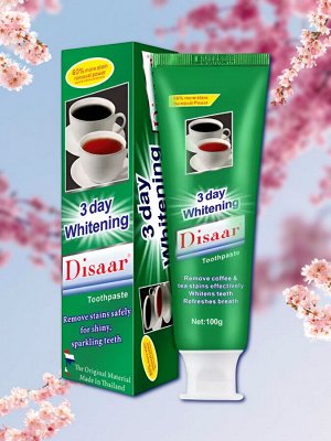 Disaar. Отбеливающая зубная паста для устранения налёта от чая и кофе, 100г.