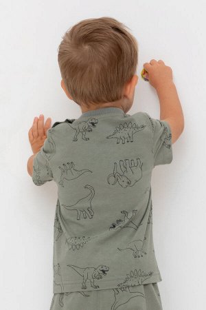 Фуфайка(Весна-Лето)+boys (зеленый чай, динозавры к552)