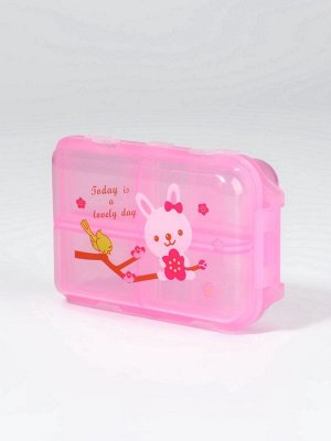 Таблетница, 9,5 x 6 x 3 см, 10 секций, цвет розовый