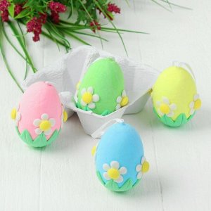 Яйца для декорирования «Цветочки с бабочками», набор 4 шт, размер 1 шт: 6?4 см