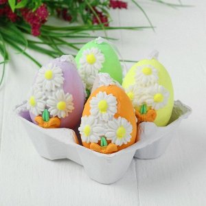 Яйца - подвески для декорирования «Цветочки», набор 4 шт, размер 1 шт: 6?4,5 см