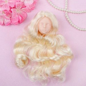 Голова для изготовления куклы, волосы «Кудри» блондинка