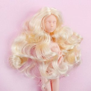 Голова для изготовления куклы, волосы «Кудри» блондинка