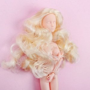 Голова для изготовления куклы, волосы «Завитки» блондинка