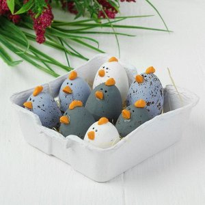 Яйца для декорирования «Курочки», набор 8 шт, размер 1 шт: 3?2,5 см