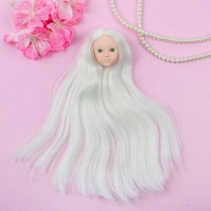 Голова для изготовления куклы, волосы «Прямые» блондинка, цвет глаз: зелёный