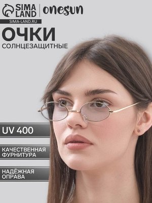 Очки солнцезащитные OneSun, uv 400, дужка 15 см, ширина 14.5 см, линза 3x5.5 см, голубые