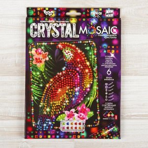 Набор для создания мозаики «Попугай» CRYSTAL MOSAIC, на тёмном фоне