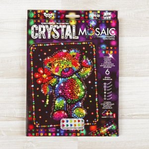 Набор для создания мозаики «Медвежонок» серии CRYSTAL MOSAIC, на тёмном фоне