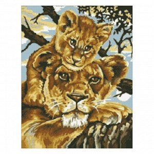 Набор алмазной вышивки «Львица со львёнком»