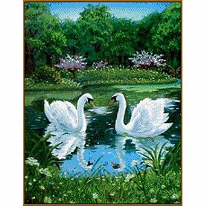 Алмазная мозаика «Лебеди», 26 цветов
