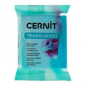 Полимерная глина запекаемая, Cernit Translucent, 56 г, прозрачный бирюзово-голубая, №280