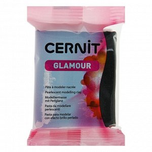 Полимерная глина запекаемая, Cernit Glamour с перламутровым эффектом, 56 г, чёрная, №100