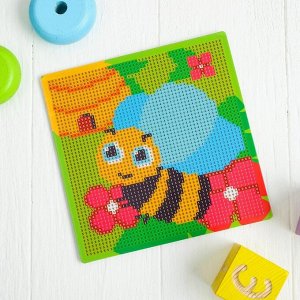 Алмазная мозаика для детей «Пчёлка», 15 х 15 см + емкость, стерж, клеев подушечка. Набор для творчества