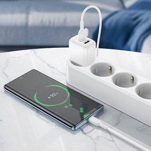Сетевое зарядное устройство + кабель Type-C Borofone BAS41A, 2 USB-A, 12 Вт
