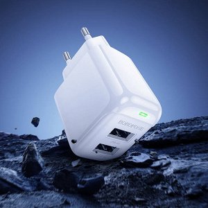 Сетевое зарядное устройство + кабель Type-C Borofone BAS41A, 2 USB-A, 12 Вт